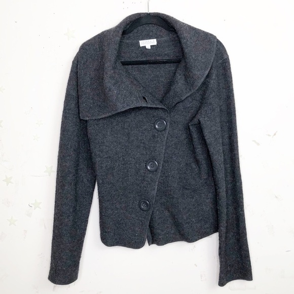 JOSEPH A Gray boiled wool button down jacket - Picture 3 of 8
